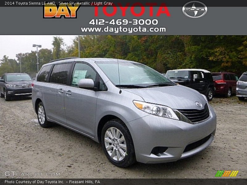 Silver Sky Metallic / Light Gray 2014 Toyota Sienna LE AWD