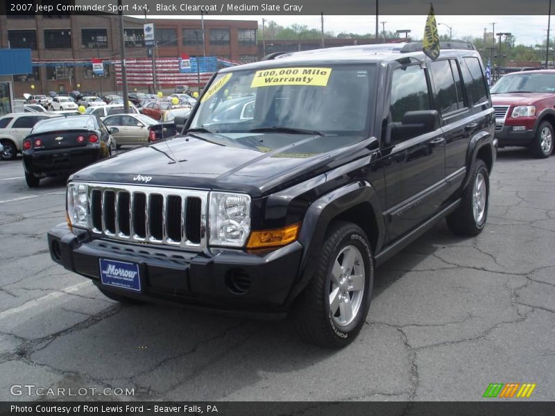 Black Clearcoat / Medium Slate Gray 2007 Jeep Commander Sport 4x4