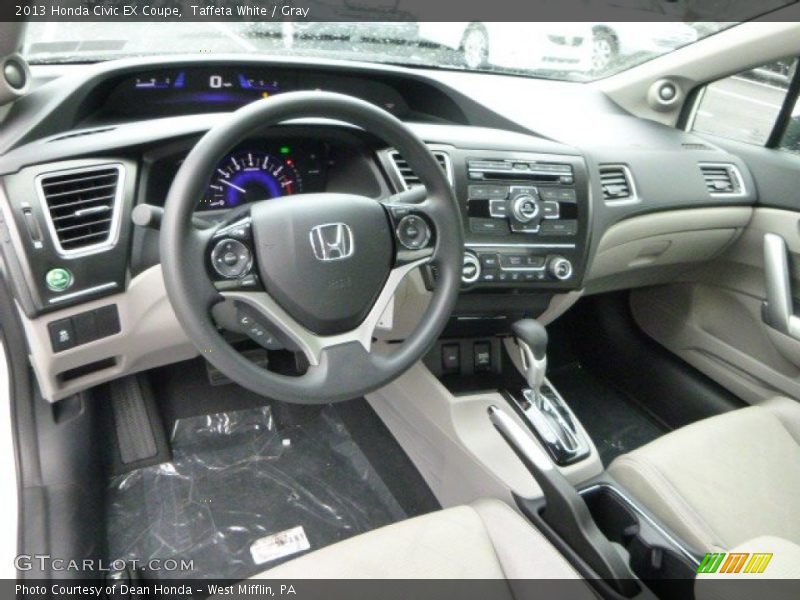 Taffeta White / Gray 2013 Honda Civic EX Coupe