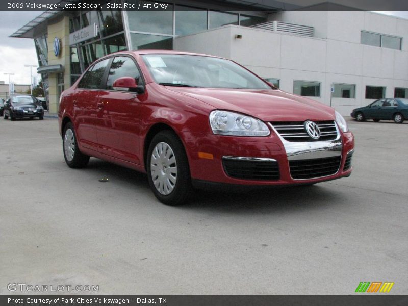 Salsa Red / Art Grey 2009 Volkswagen Jetta S Sedan