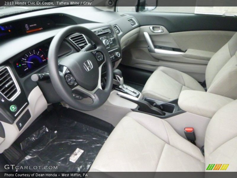 Taffeta White / Gray 2013 Honda Civic EX Coupe