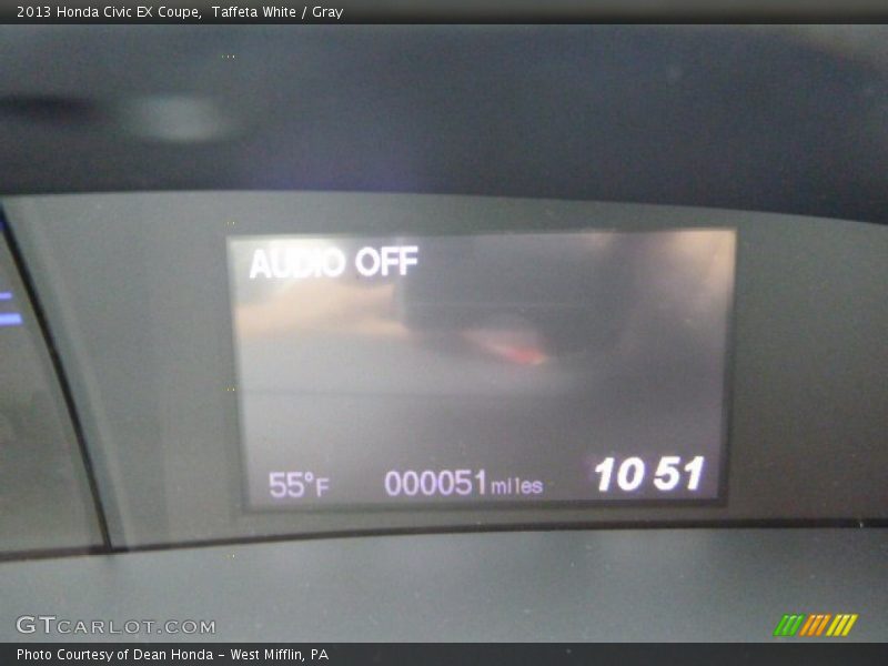 Taffeta White / Gray 2013 Honda Civic EX Coupe