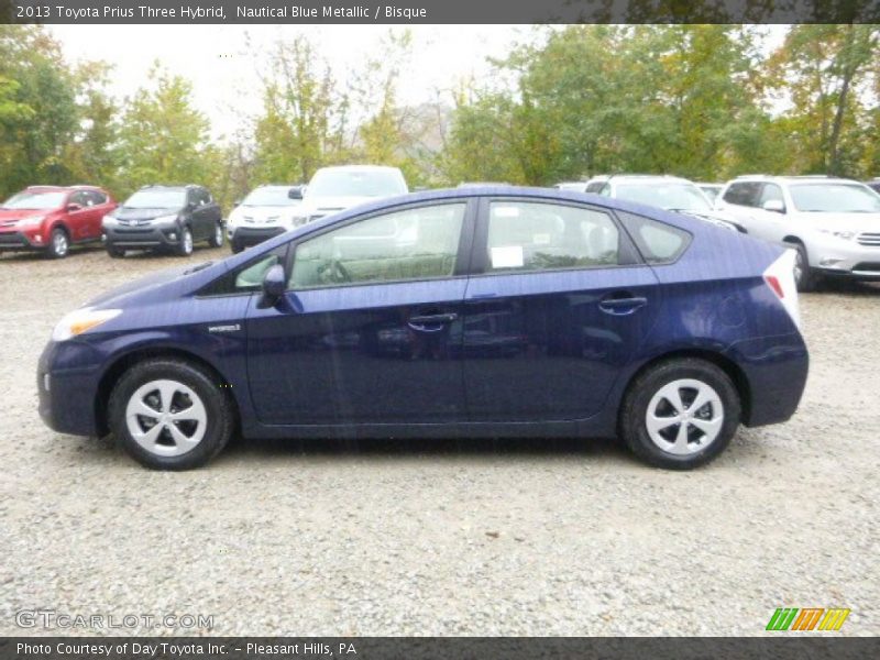 Nautical Blue Metallic / Bisque 2013 Toyota Prius Three Hybrid