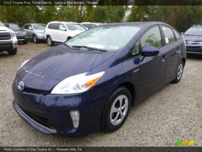 Nautical Blue Metallic / Bisque 2013 Toyota Prius Three Hybrid