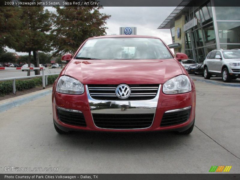 Salsa Red / Art Grey 2009 Volkswagen Jetta S Sedan