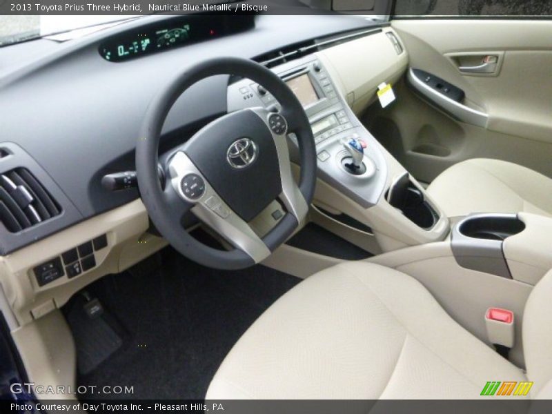 Nautical Blue Metallic / Bisque 2013 Toyota Prius Three Hybrid