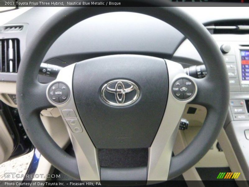 Nautical Blue Metallic / Bisque 2013 Toyota Prius Three Hybrid