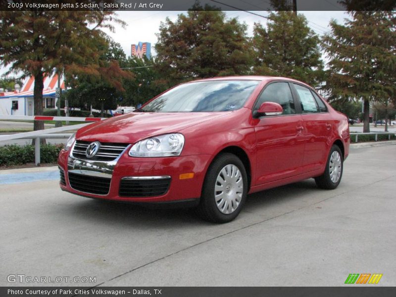 Salsa Red / Art Grey 2009 Volkswagen Jetta S Sedan