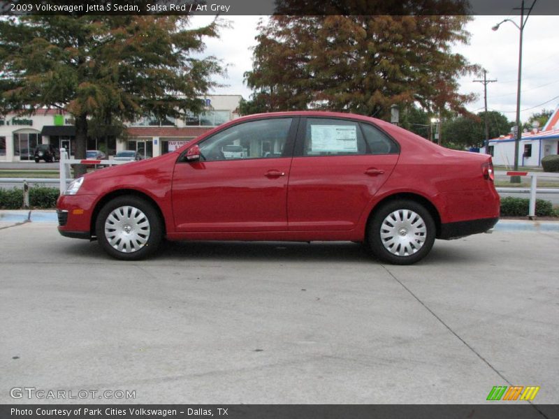 Salsa Red / Art Grey 2009 Volkswagen Jetta S Sedan