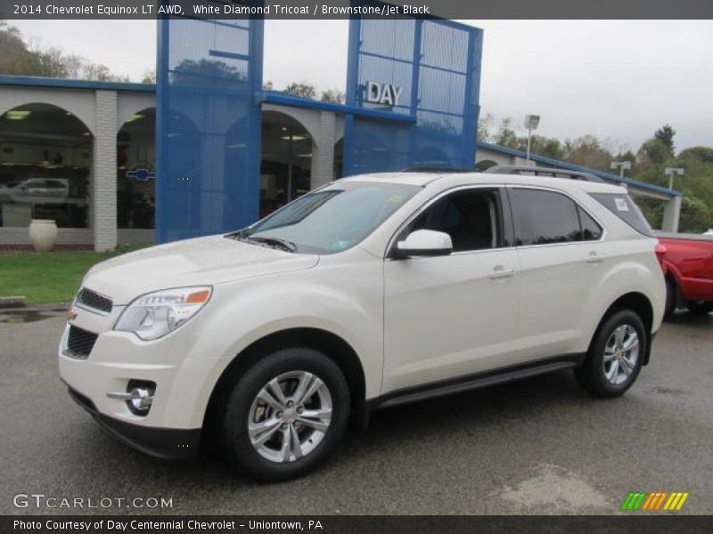 White Diamond Tricoat / Brownstone/Jet Black 2014 Chevrolet Equinox LT AWD