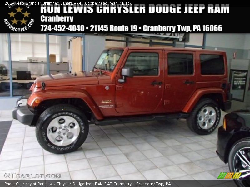 Copperhead Pearl / Black 2014 Jeep Wrangler Unlimited Sahara 4x4