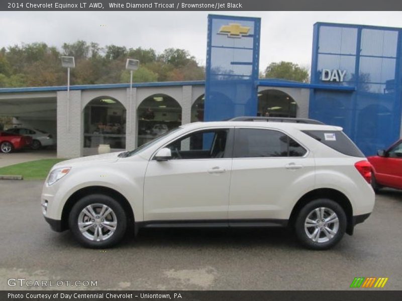 White Diamond Tricoat / Brownstone/Jet Black 2014 Chevrolet Equinox LT AWD