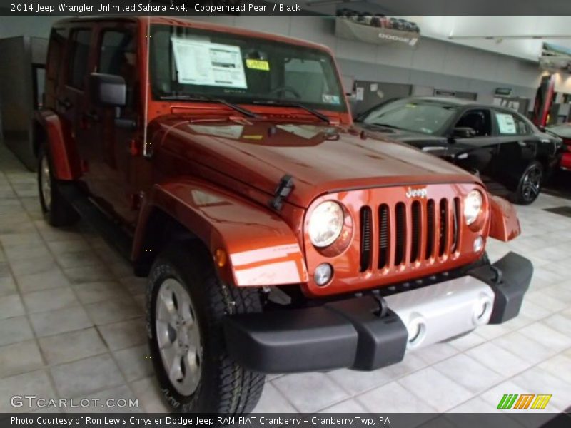 Copperhead Pearl / Black 2014 Jeep Wrangler Unlimited Sahara 4x4