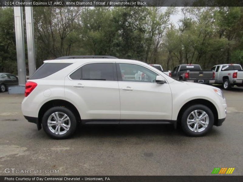 White Diamond Tricoat / Brownstone/Jet Black 2014 Chevrolet Equinox LT AWD