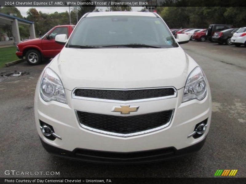White Diamond Tricoat / Brownstone/Jet Black 2014 Chevrolet Equinox LT AWD