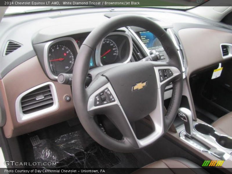 White Diamond Tricoat / Brownstone/Jet Black 2014 Chevrolet Equinox LT AWD