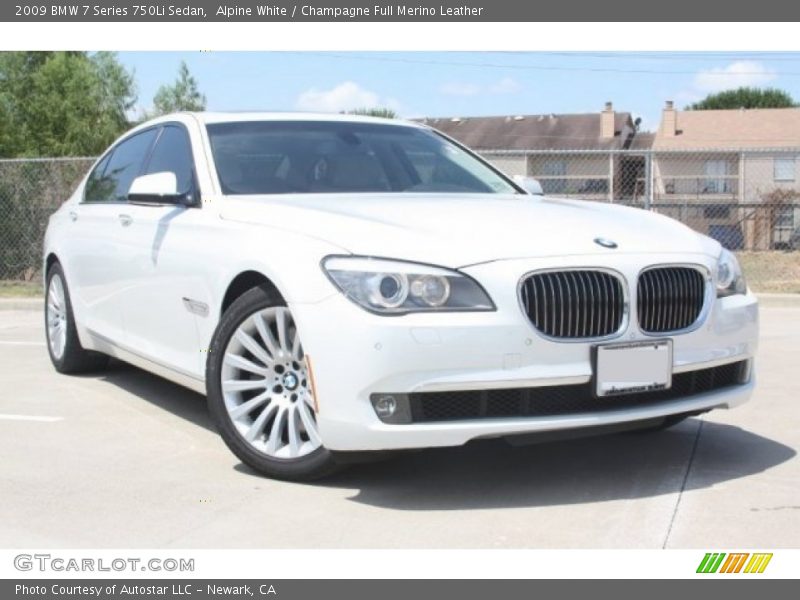 Alpine White / Champagne Full Merino Leather 2009 BMW 7 Series 750Li Sedan