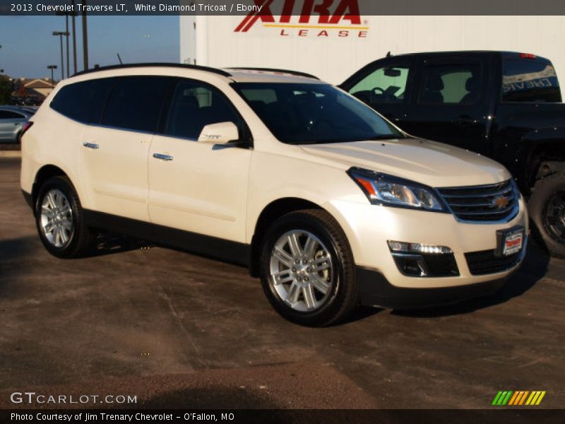 White Diamond Tricoat / Ebony 2013 Chevrolet Traverse LT