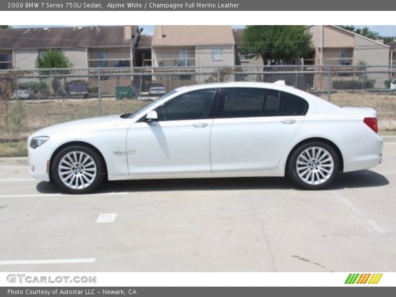 Alpine White / Champagne Full Merino Leather 2009 BMW 7 Series 750Li Sedan