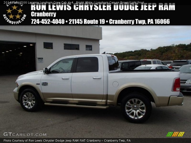 Bright White / Longhorn Canyon Brown/Light Frost 2014 Ram 1500 Laramie Longhorn Crew Cab 4x4