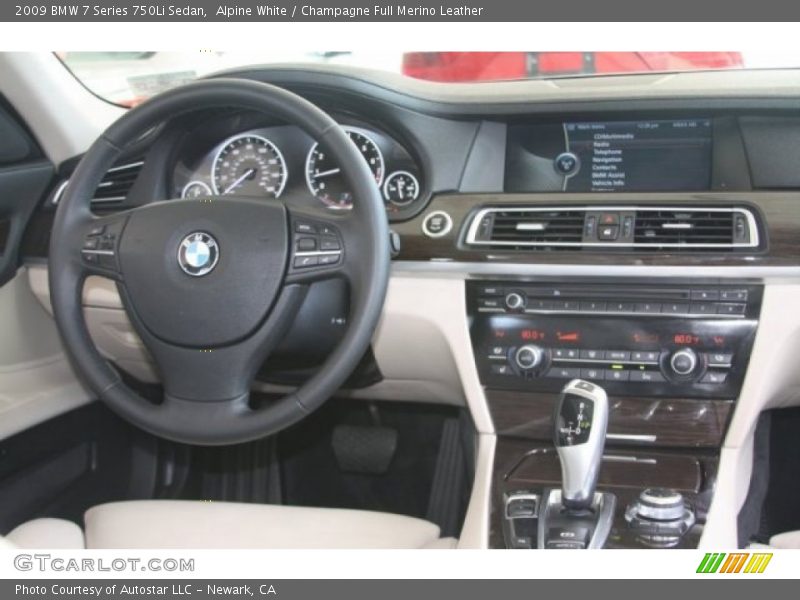 Alpine White / Champagne Full Merino Leather 2009 BMW 7 Series 750Li Sedan