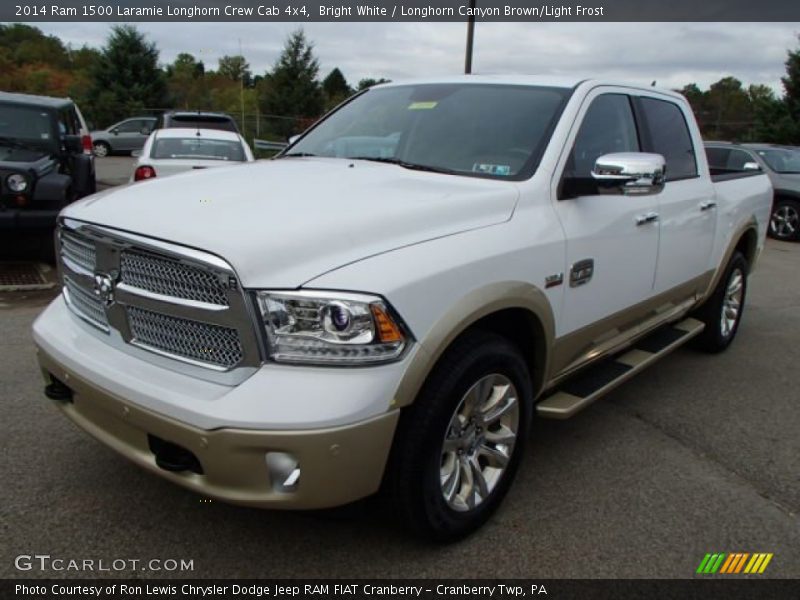 Bright White / Longhorn Canyon Brown/Light Frost 2014 Ram 1500 Laramie Longhorn Crew Cab 4x4