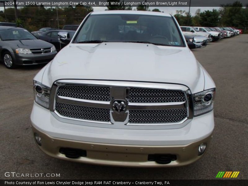 Bright White / Longhorn Canyon Brown/Light Frost 2014 Ram 1500 Laramie Longhorn Crew Cab 4x4