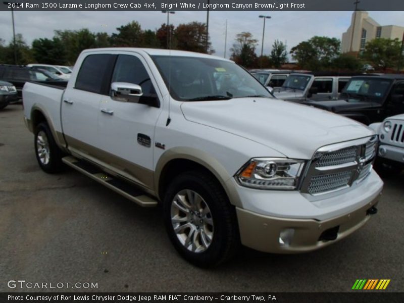 Bright White / Longhorn Canyon Brown/Light Frost 2014 Ram 1500 Laramie Longhorn Crew Cab 4x4