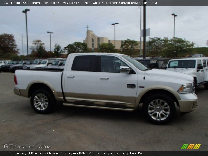 Bright White / Longhorn Canyon Brown/Light Frost 2014 Ram 1500 Laramie Longhorn Crew Cab 4x4