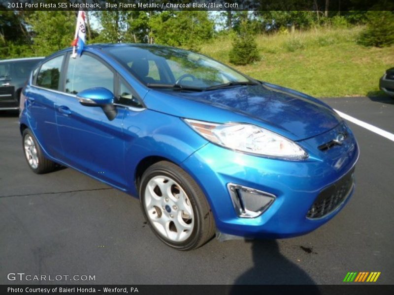 Blue Flame Metallic / Charcoal Black/Blue Cloth 2011 Ford Fiesta SES Hatchback