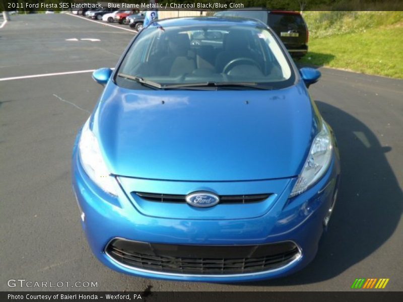 Blue Flame Metallic / Charcoal Black/Blue Cloth 2011 Ford Fiesta SES Hatchback