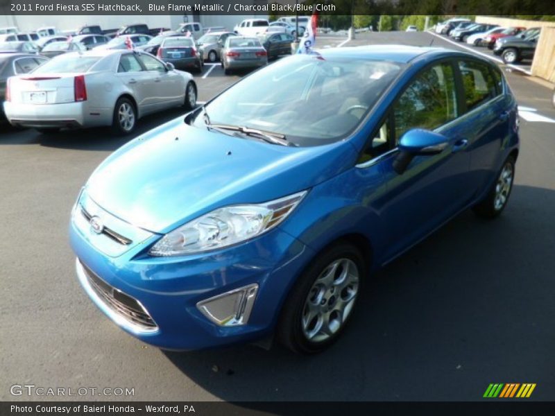 Blue Flame Metallic / Charcoal Black/Blue Cloth 2011 Ford Fiesta SES Hatchback
