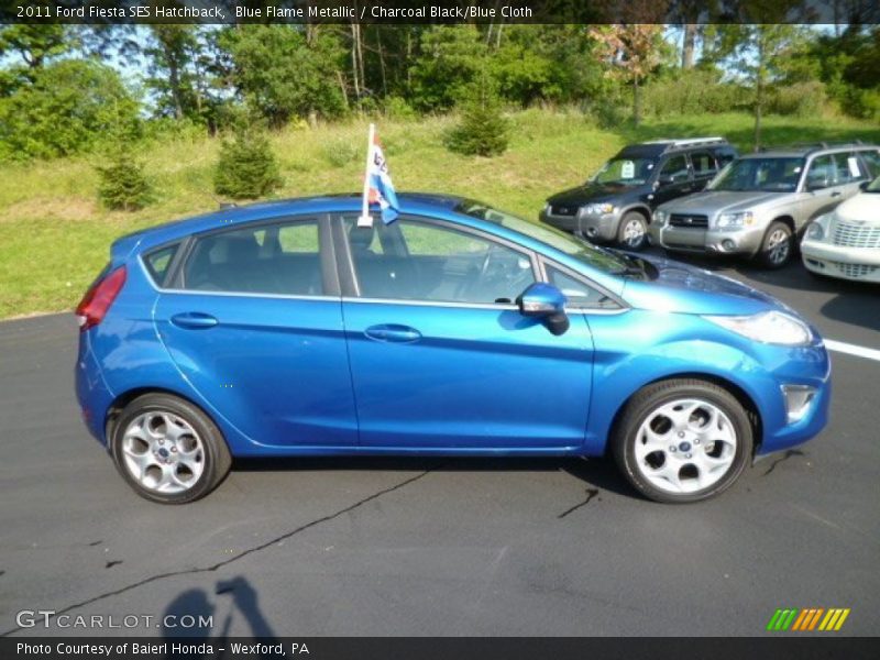 Blue Flame Metallic / Charcoal Black/Blue Cloth 2011 Ford Fiesta SES Hatchback
