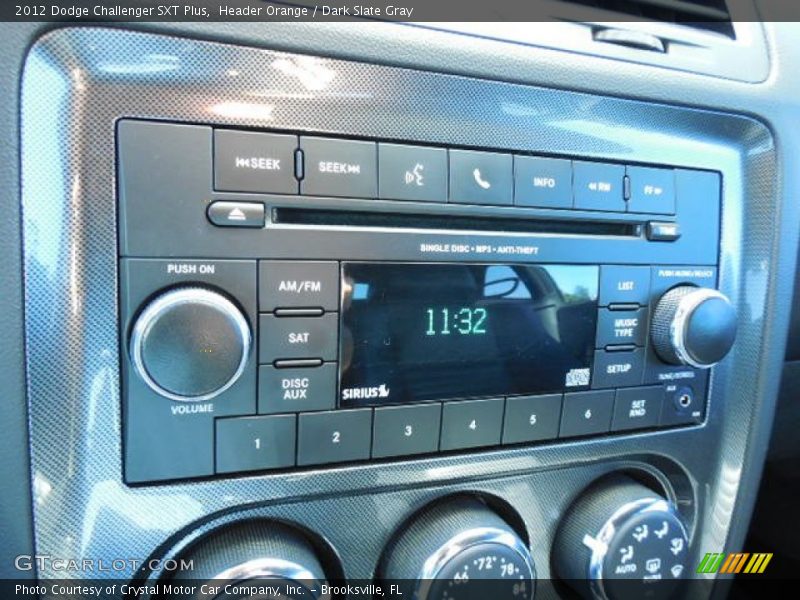Header Orange / Dark Slate Gray 2012 Dodge Challenger SXT Plus