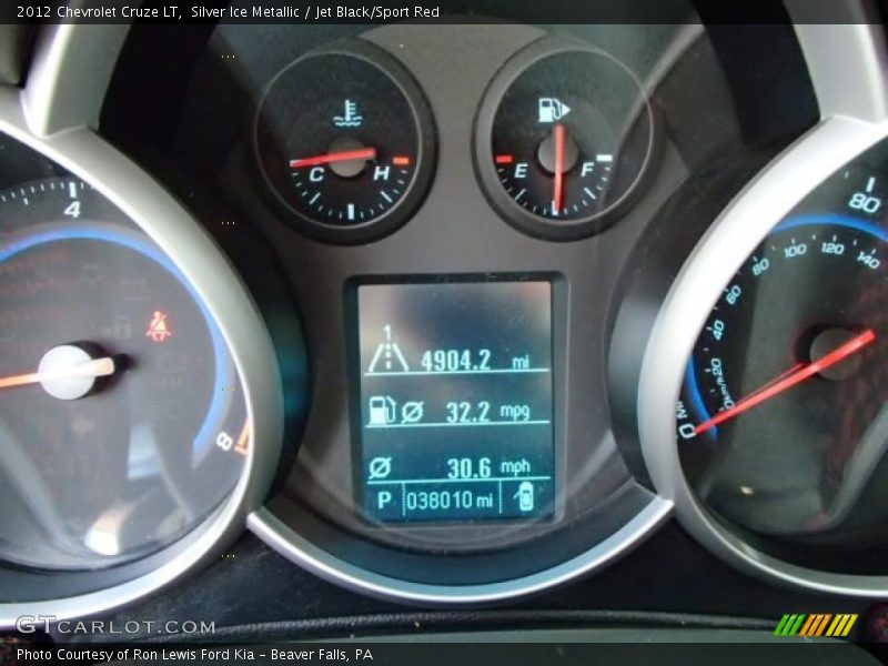 Silver Ice Metallic / Jet Black/Sport Red 2012 Chevrolet Cruze LT