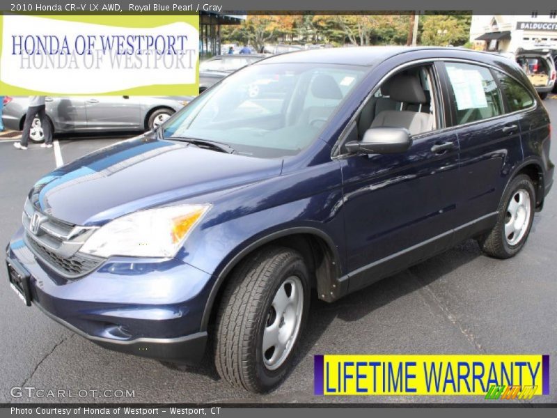 Royal Blue Pearl / Gray 2010 Honda CR-V LX AWD