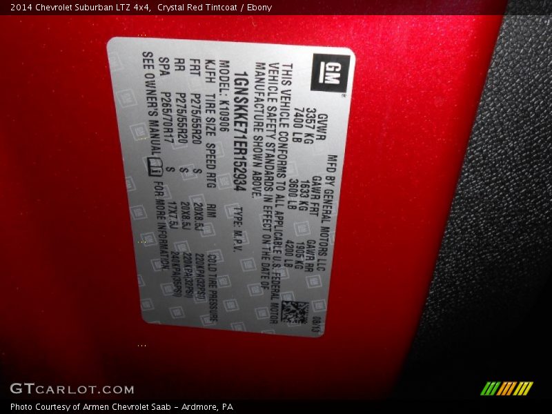 Crystal Red Tintcoat / Ebony 2014 Chevrolet Suburban LTZ 4x4