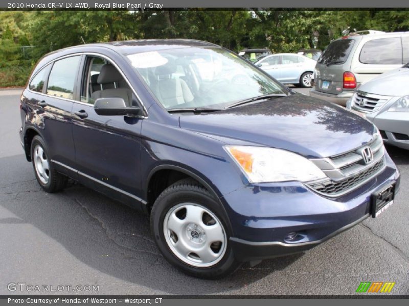 Royal Blue Pearl / Gray 2010 Honda CR-V LX AWD