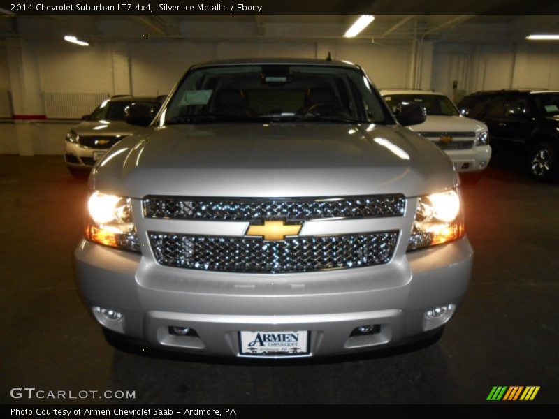 Silver Ice Metallic / Ebony 2014 Chevrolet Suburban LTZ 4x4