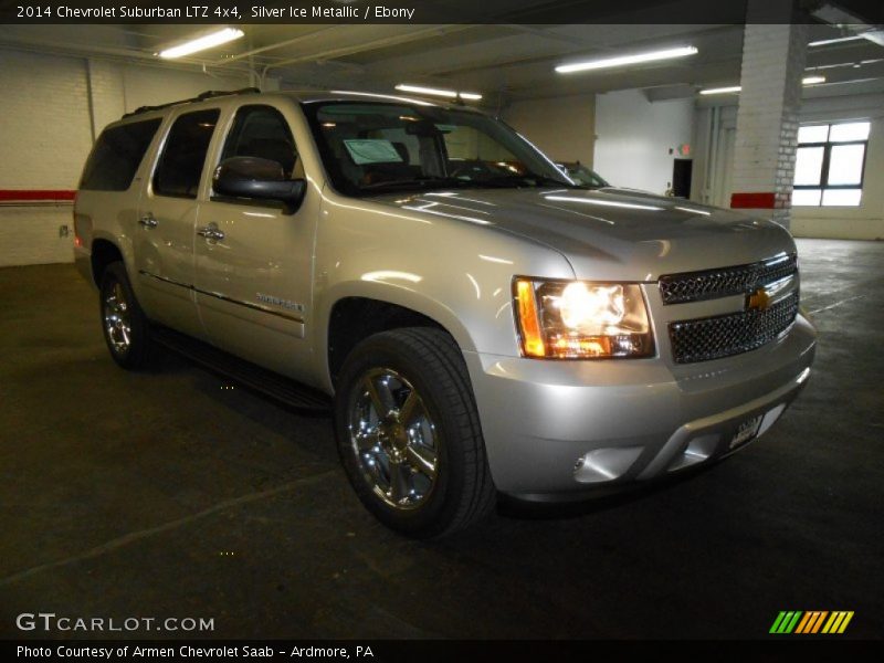 Silver Ice Metallic / Ebony 2014 Chevrolet Suburban LTZ 4x4