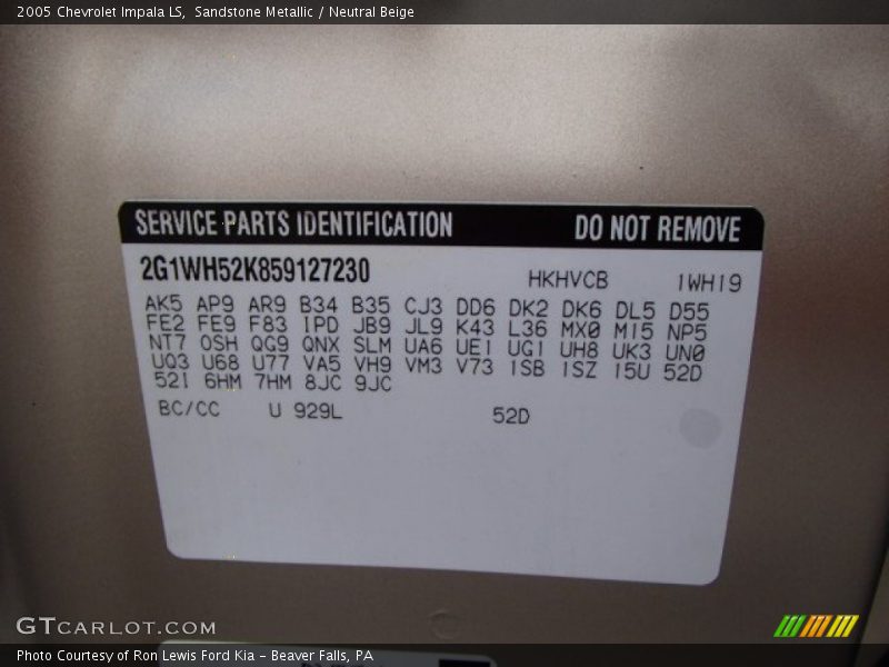 Sandstone Metallic / Neutral Beige 2005 Chevrolet Impala LS