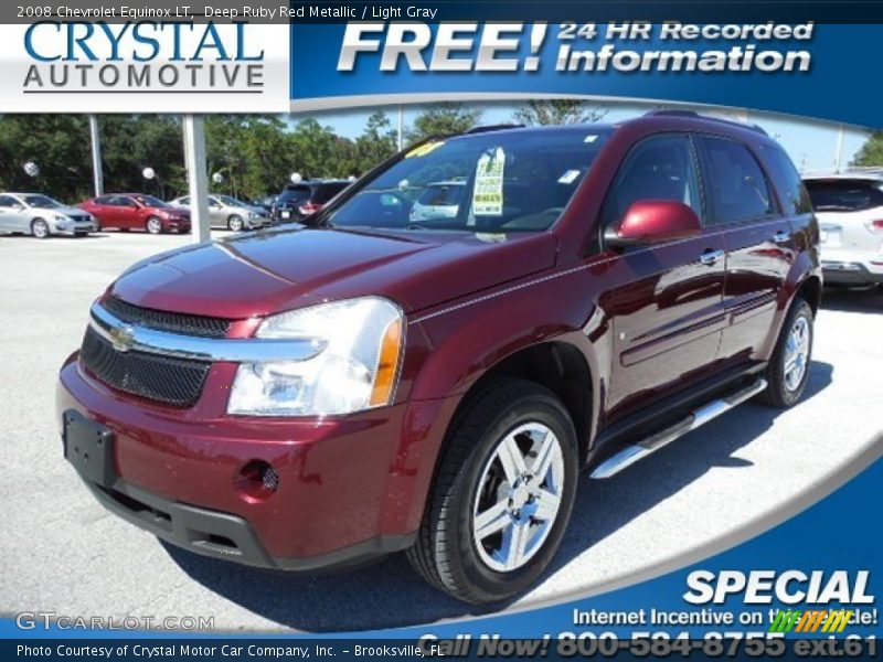 Deep Ruby Red Metallic / Light Gray 2008 Chevrolet Equinox LT
