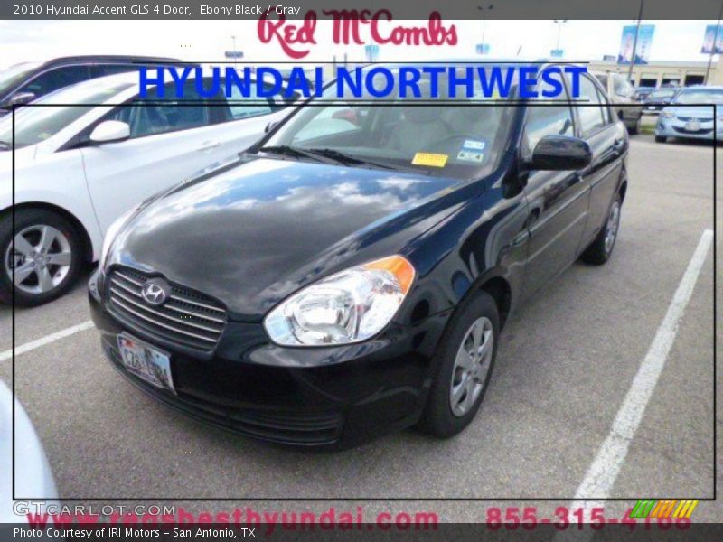 Ebony Black / Gray 2010 Hyundai Accent GLS 4 Door