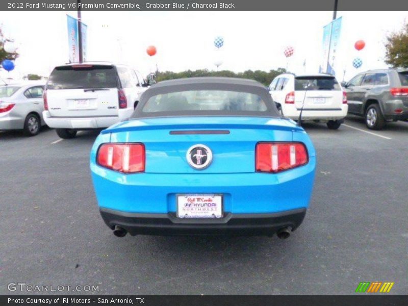 Grabber Blue / Charcoal Black 2012 Ford Mustang V6 Premium Convertible