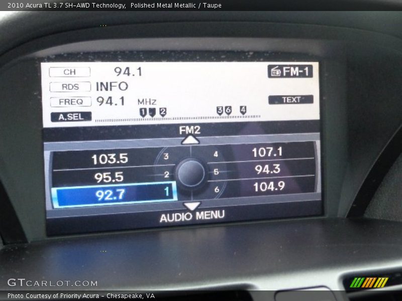 Polished Metal Metallic / Taupe 2010 Acura TL 3.7 SH-AWD Technology