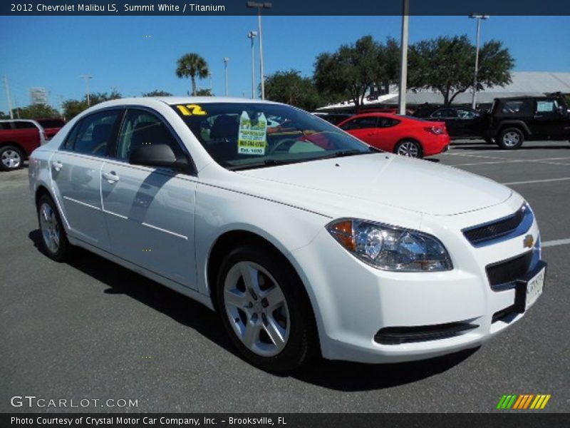 Summit White / Titanium 2012 Chevrolet Malibu LS