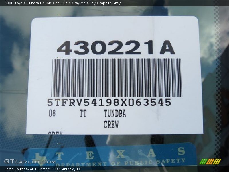Slate Gray Metallic / Graphite Gray 2008 Toyota Tundra Double Cab