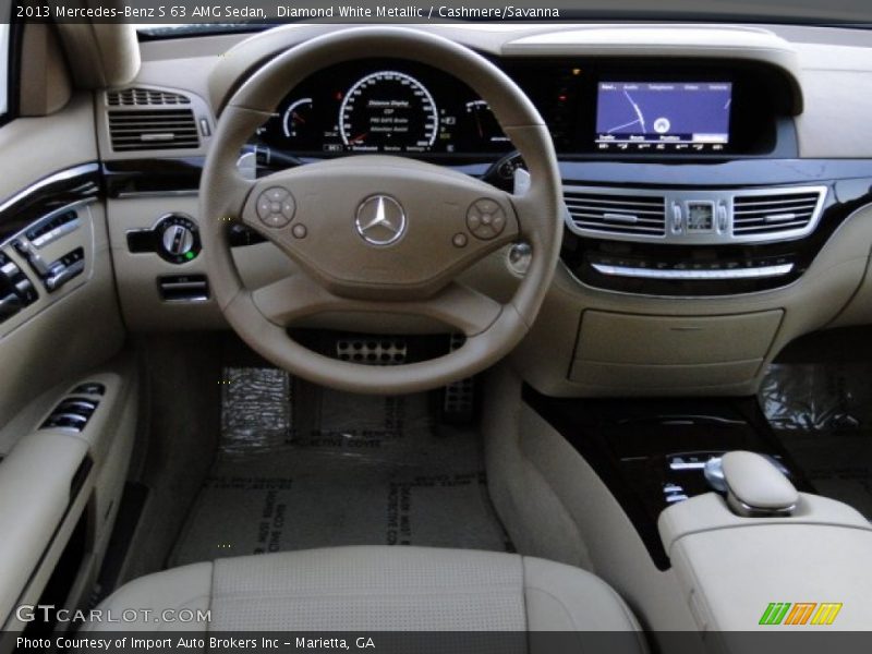 Diamond White Metallic / Cashmere/Savanna 2013 Mercedes-Benz S 63 AMG Sedan