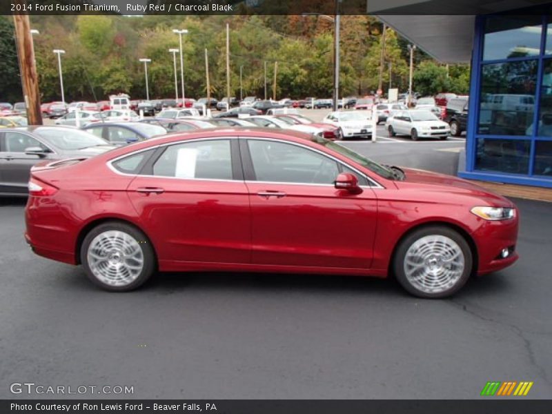 Ruby Red / Charcoal Black 2014 Ford Fusion Titanium