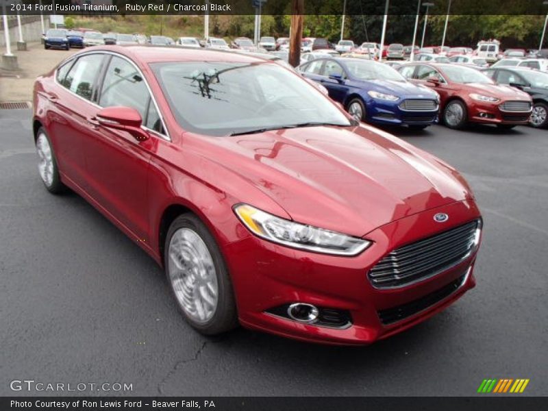 Ruby Red / Charcoal Black 2014 Ford Fusion Titanium